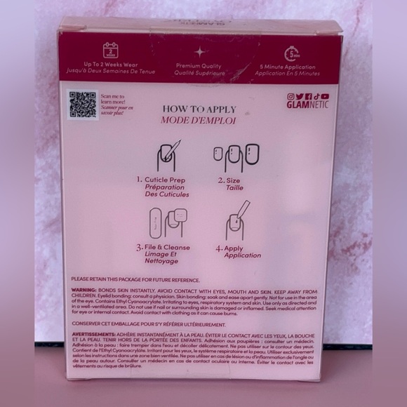 NWT Glamnetic Press on Nail Set Shimmering Shores Collection 30 Nails  Oyster - Picture 8 of 9